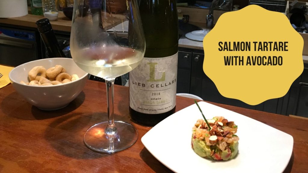 SALMON TARTARE AND LIEB PINOT BLANC